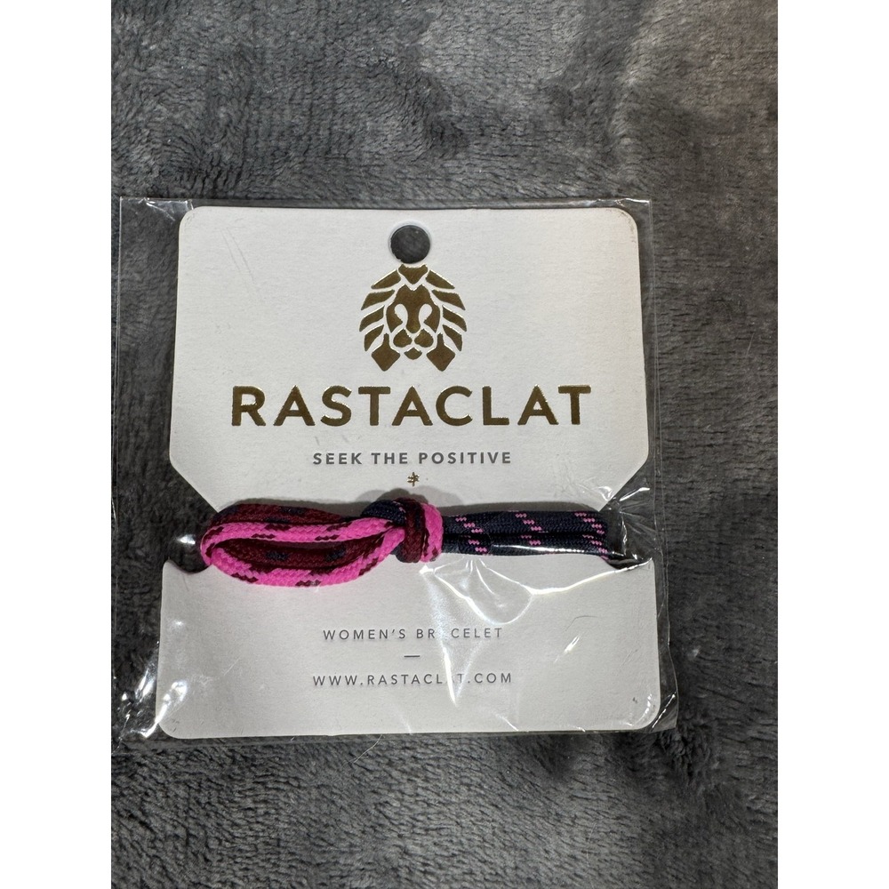 Rastaclat Dynamic Bracelet Black Pink Wrap Nylon Bolo Womens One Size Adjustable
